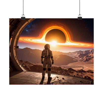 Astronaut Satin Blackhole Poster, Space Wall Art Decor, Sci-Fi Room Decoration, Galaxy Artwork, Gift for Space Lovers, t-shirts, tshirts, tees