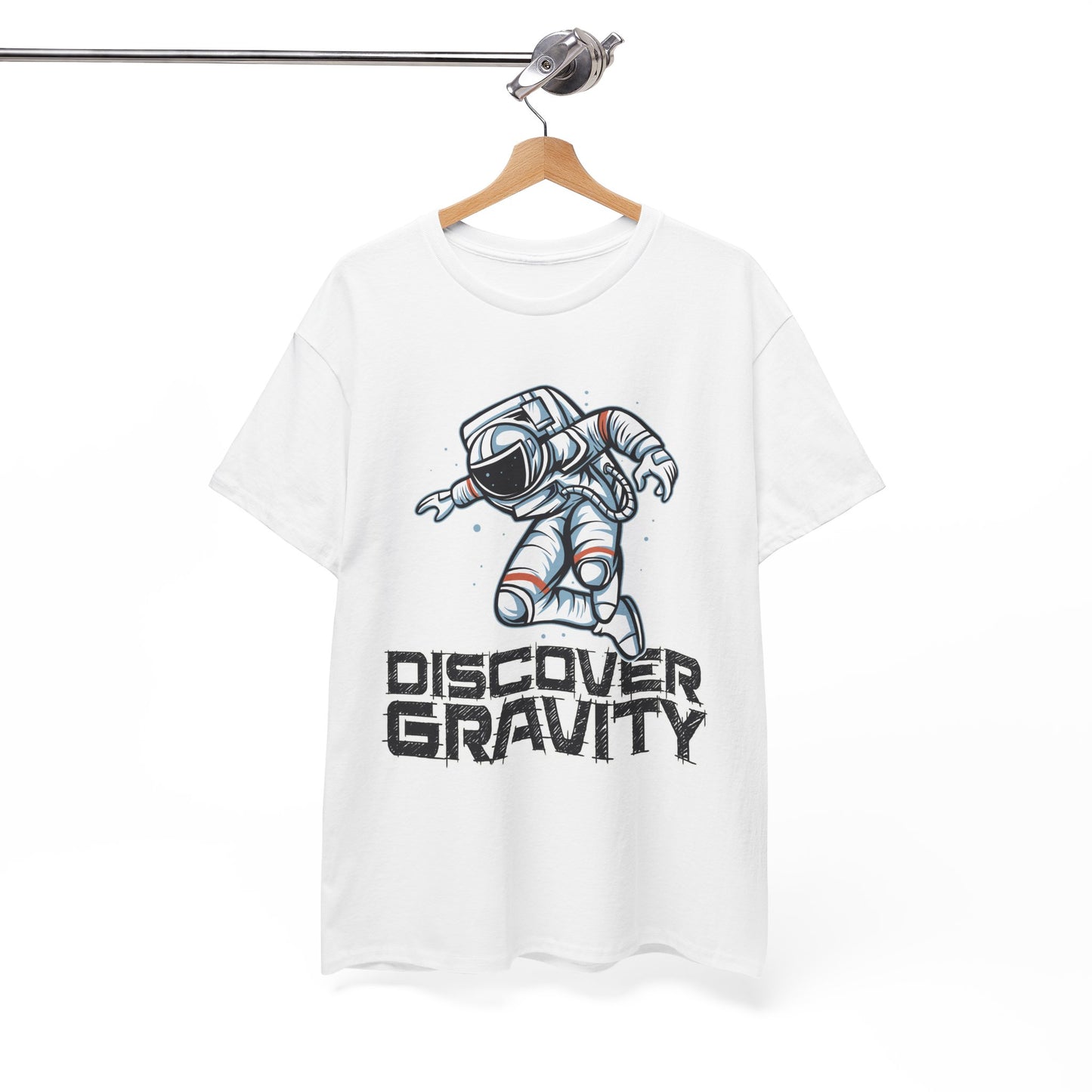 Discover Gravity. Unisex Heavy Cotton Tee - Fun Astronaut, Astronomy Graphic Tee - Unisex graphic design, png Express Delivery available