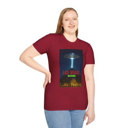 Luxor UFO, Las Vegas UFO Unisex Softstyle T-Shirt - Retro Nevada Design, graphic design, t-shirts, tshirts, tees, GraphicTees, png