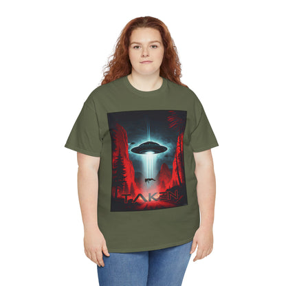 Taken, Unisex Heavy Cotton Tee, UFO inspired t-shirt, graphic design, art, png, t-shirts, tshirts, tee