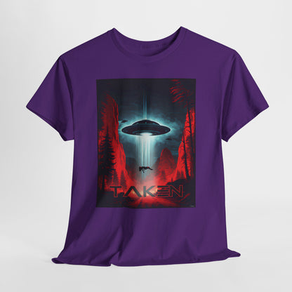 Taken, Unisex Heavy Cotton Tee, UFO inspired t-shirt, graphic design, art, png, t-shirts, tshirts, tee