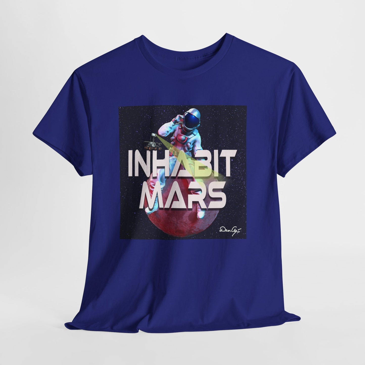 Inhabit Mars, Unisex Heavy Cotton Tee, Space, SpaceX, Universe, UFO, multiverse, graphic design, png, graphic design, t-shirts, tee