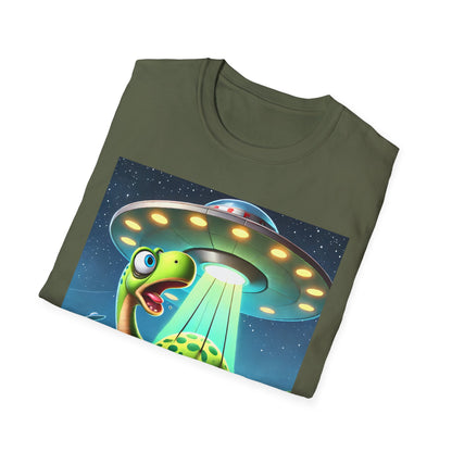Cute Alien Dinosaur Unisex T-Shirt, Fun Graphic Tee, Kids & Adults, Space Theme, Playful Gift Idea, Birthday, Casual Wear