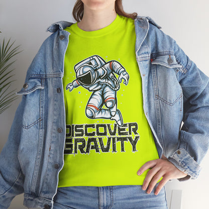 Discover Gravity. Unisex Heavy Cotton Tee - Fun Astronaut, Astronomy Graphic Tee - Unisex graphic design, png Express Delivery available
