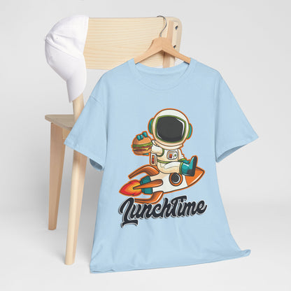 Astronaut Lunchtime Unisex Heavy Cotton Tee - Fun Graphic T-Shirt for Space Lovers, GraphicTees, png, t-shirts, tshirts