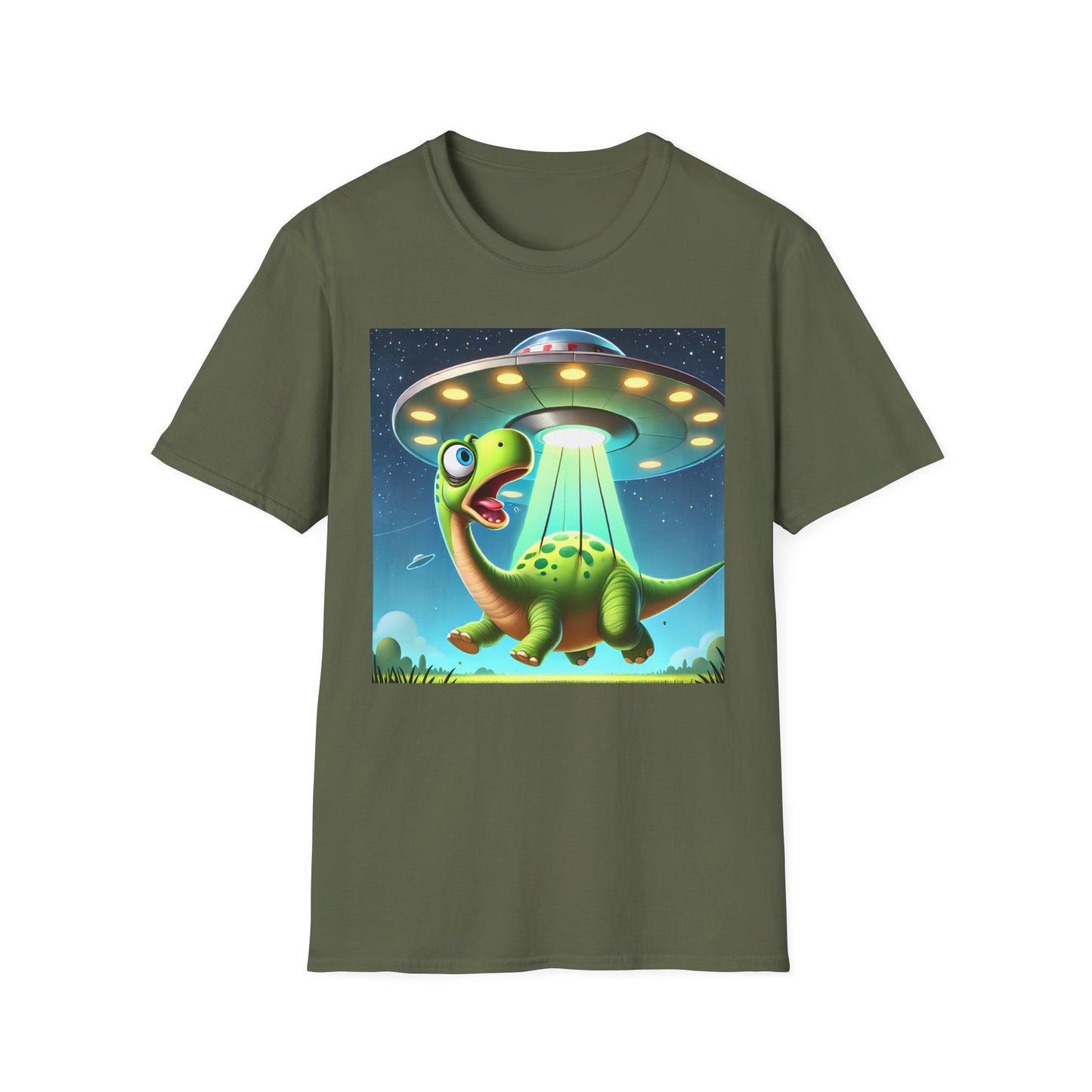 Cute Alien Dinosaur Unisex T-Shirt, Fun Graphic Tee, Kids & Adults, Space Theme, Playful Gift Idea, Birthday, Casual Wear