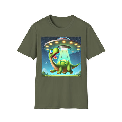 Cute Alien Dinosaur Unisex T-Shirt, Fun Graphic Tee, Kids & Adults, Space Theme, Playful Gift Idea, Birthday, Casual Wear