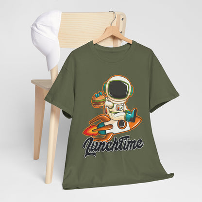 Astronaut Lunchtime Unisex Heavy Cotton Tee - Fun Graphic T-Shirt for Space Lovers, GraphicTees, png, t-shirts, tshirts