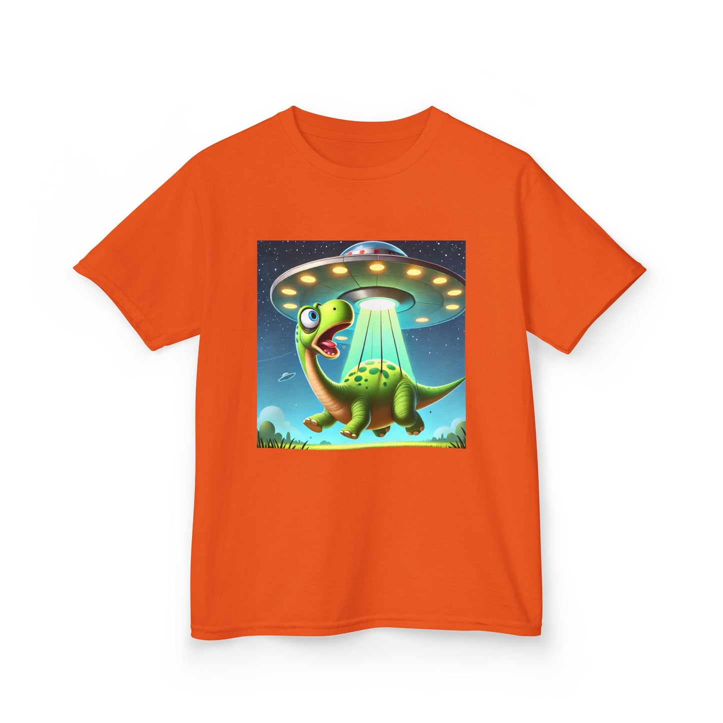 Dinosaur UFO Kids Tee, Fun Graphic Shirt for Boys and Girls, Perfect for Birthdays, Parties, Casual Wear, Gifts, tshirt, t-shirt, png, dino