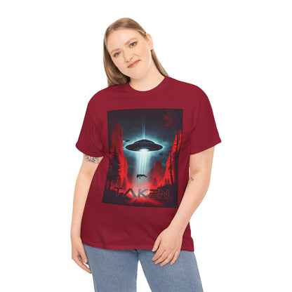 Taken, Unisex Heavy Cotton Tee, UFO inspired t-shirt, graphic design, art, png, t-shirts, tshirts, tee