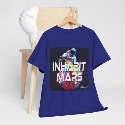 Inhabit Mars, Unisex Heavy Cotton Tee, Space, SpaceX, Universe, UFO, multiverse, graphic design, png, graphic design, t-shirts, tee