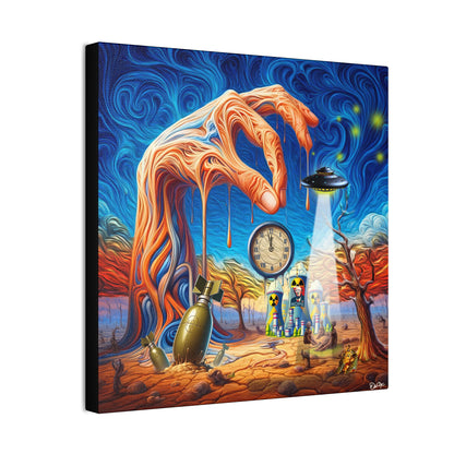 Two Minutes till Midnight, Canvas Stretched, 0.75", doomsday, funny, comedy, graphic design, png, svg