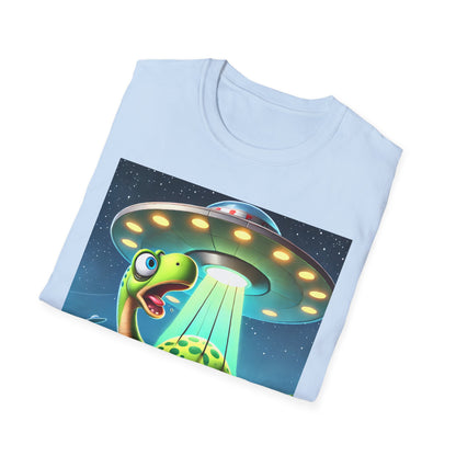 Cute Alien Dinosaur Unisex T-Shirt, Fun Graphic Tee, Kids & Adults, Space Theme, Playful Gift Idea, Birthday, Casual Wear