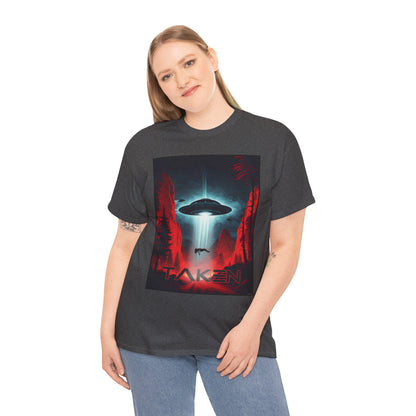 Taken, Unisex Heavy Cotton Tee, UFO inspired t-shirt, graphic design, art, png, t-shirts, tshirts, tee