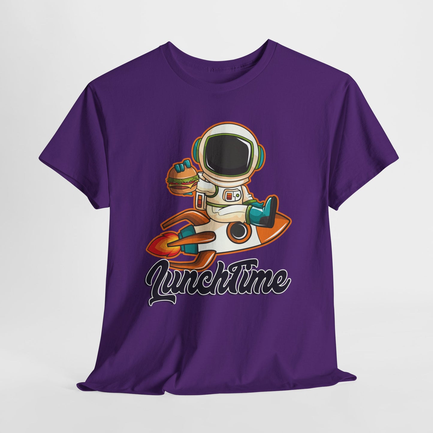 Astronaut Lunchtime Unisex Heavy Cotton Tee - Fun Graphic T-Shirt for Space Lovers, GraphicTees, png, t-shirts, tshirts