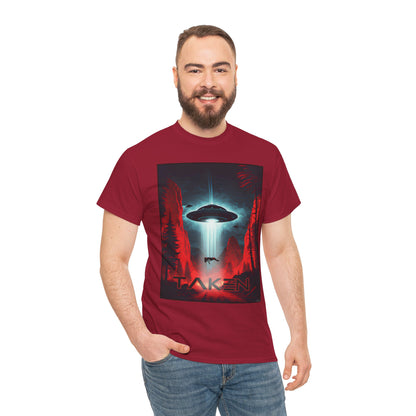 Taken, Unisex Heavy Cotton Tee, UFO inspired t-shirt, graphic design, art, png, t-shirts, tshirts, tee