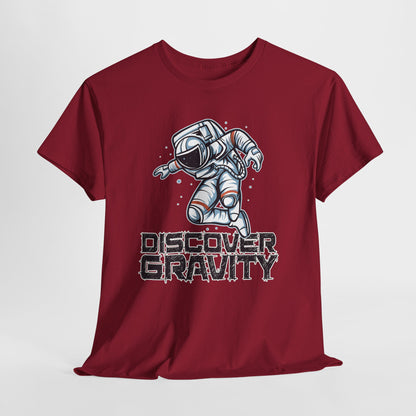 Discover Gravity. Unisex Heavy Cotton Tee - Fun Astronaut, Astronomy Graphic Tee - Unisex graphic design, png Express Delivery available