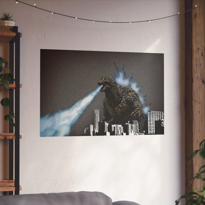Godzilla Minus One, Fine Art Posters, Godzilla movie rendition, monsters, movies, posters, canvas, fine art, graphic design, png, CanvasPrints