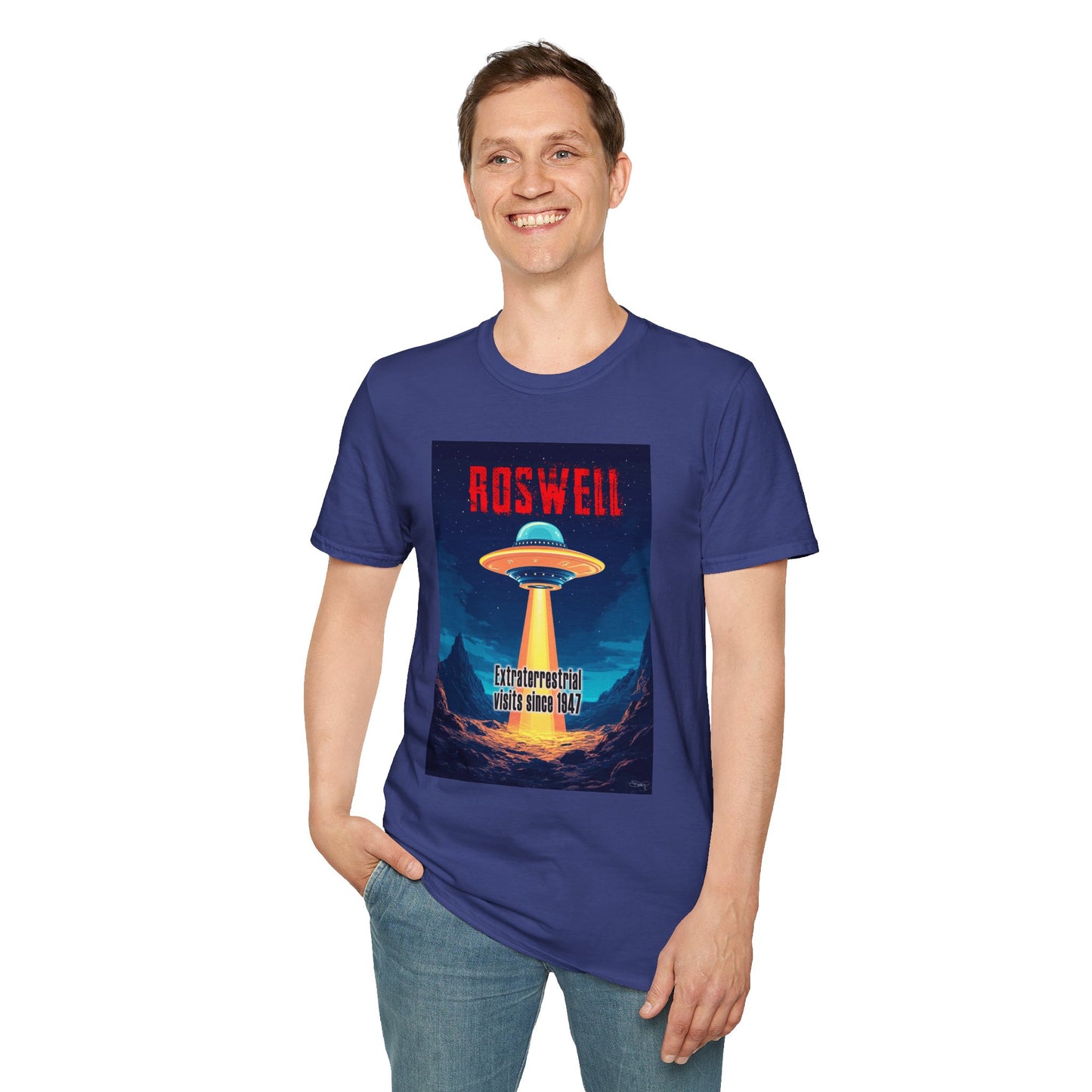 Roswell Alien Encounter Unisex T-Shirt, Retro Space UFO Tee, Sci-Fi Lovers Gift, Convention Wear, Extraterrestrial Tee, graphic design, png