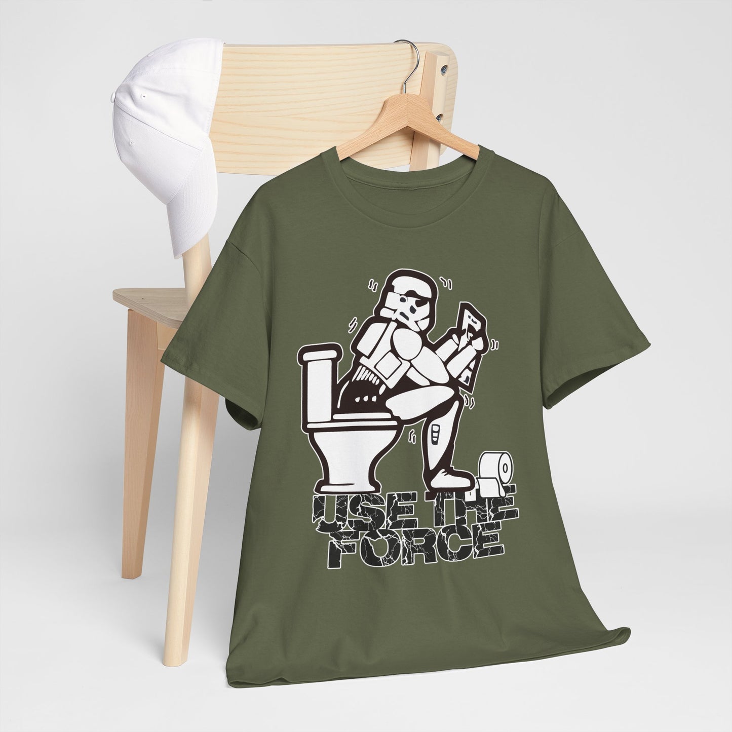 Use The Force, Unisex Heavy Cotton Tee, Star Wars, funny, restroom jokes, graphic design, png
