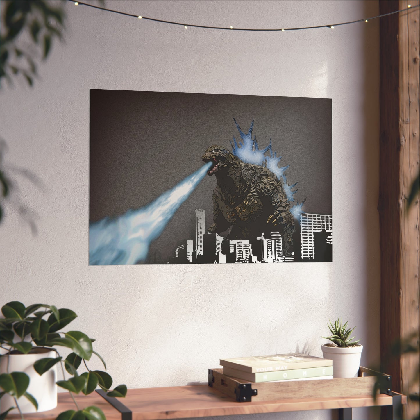 Godzilla Minus One, Fine Art Posters, Godzilla movie rendition, monsters, movies, posters, canvas, fine art, graphic design, png, CanvasPrints