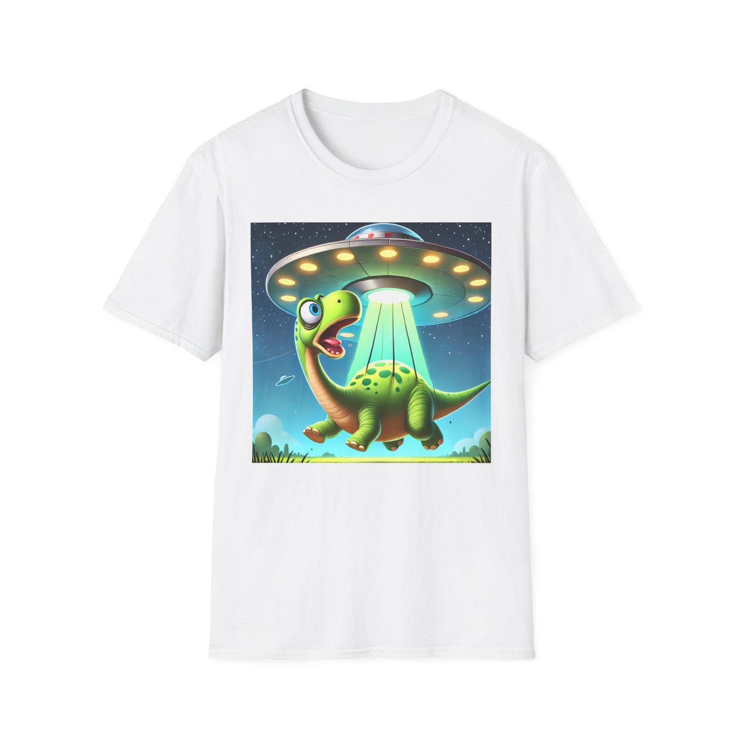 Cute Alien Dinosaur Unisex T-Shirt, Fun Graphic Tee, Kids & Adults, Space Theme, Playful Gift Idea, Birthday, Casual Wear
