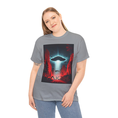Taken, Unisex Heavy Cotton Tee, UFO inspired t-shirt, graphic design, art, png, t-shirts, tshirts, tee