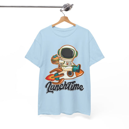 Astronaut Lunchtime Unisex Heavy Cotton Tee - Fun Graphic T-Shirt for Space Lovers, GraphicTees, png, t-shirts, tshirts