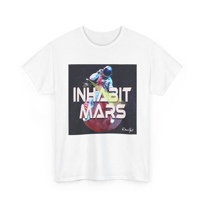 Inhabit Mars, Unisex Heavy Cotton Tee, Space, SpaceX, Universe, UFO, multiverse, graphic design, png, graphic design, t-shirts, tee