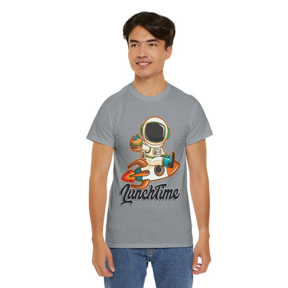 Astronaut Lunchtime Unisex Heavy Cotton Tee - Fun Graphic T-Shirt for Space Lovers, GraphicTees, png, t-shirts, tshirts