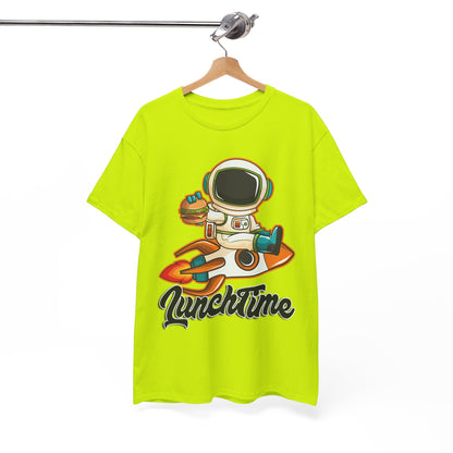 Astronaut Lunchtime Unisex Heavy Cotton Tee - Fun Graphic T-Shirt for Space Lovers, GraphicTees, png, t-shirts, tshirts