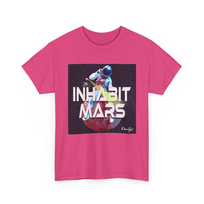 Inhabit Mars, Unisex Heavy Cotton Tee, Space, SpaceX, Universe, UFO, multiverse, graphic design, png, graphic design, t-shirts, tee