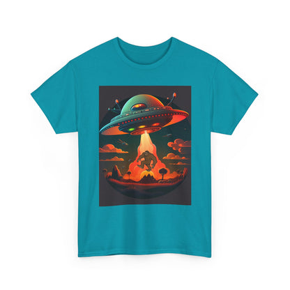 UFO, Bigfoot, Unisex Heavy Cotton Tee, graphic design, t-shirt, t-shirts, tshirts, png