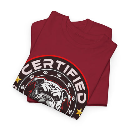 Certified Dog Lover Unisex Tee - Bulldog Print Design, GraphicTees, t-shirt, tshirt, png