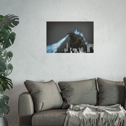 Godzilla Minus One, Fine Art Posters, Godzilla movie rendition, monsters, movies, posters, canvas, fine art, graphic design, png, CanvasPrints