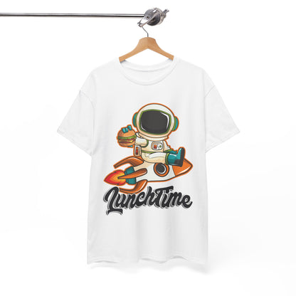 Astronaut Lunchtime Unisex Heavy Cotton Tee - Fun Graphic T-Shirt for Space Lovers, GraphicTees, png, t-shirts, tshirts