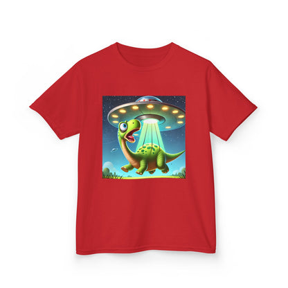 Dinosaur UFO Kids Tee, Fun Graphic Shirt for Boys and Girls, Perfect for Birthdays, Parties, Casual Wear, Gifts, tshirt, t-shirt, png, dino