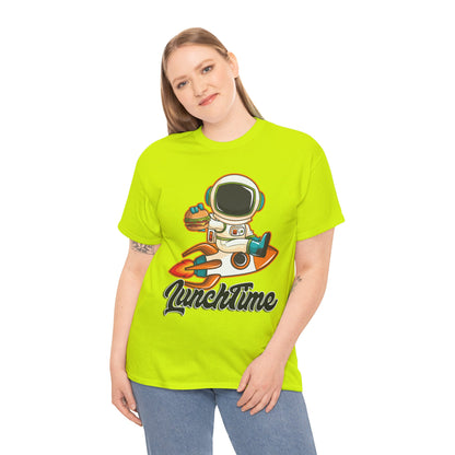Astronaut Lunchtime Unisex Heavy Cotton Tee - Fun Graphic T-Shirt for Space Lovers, GraphicTees, png, t-shirts, tshirts