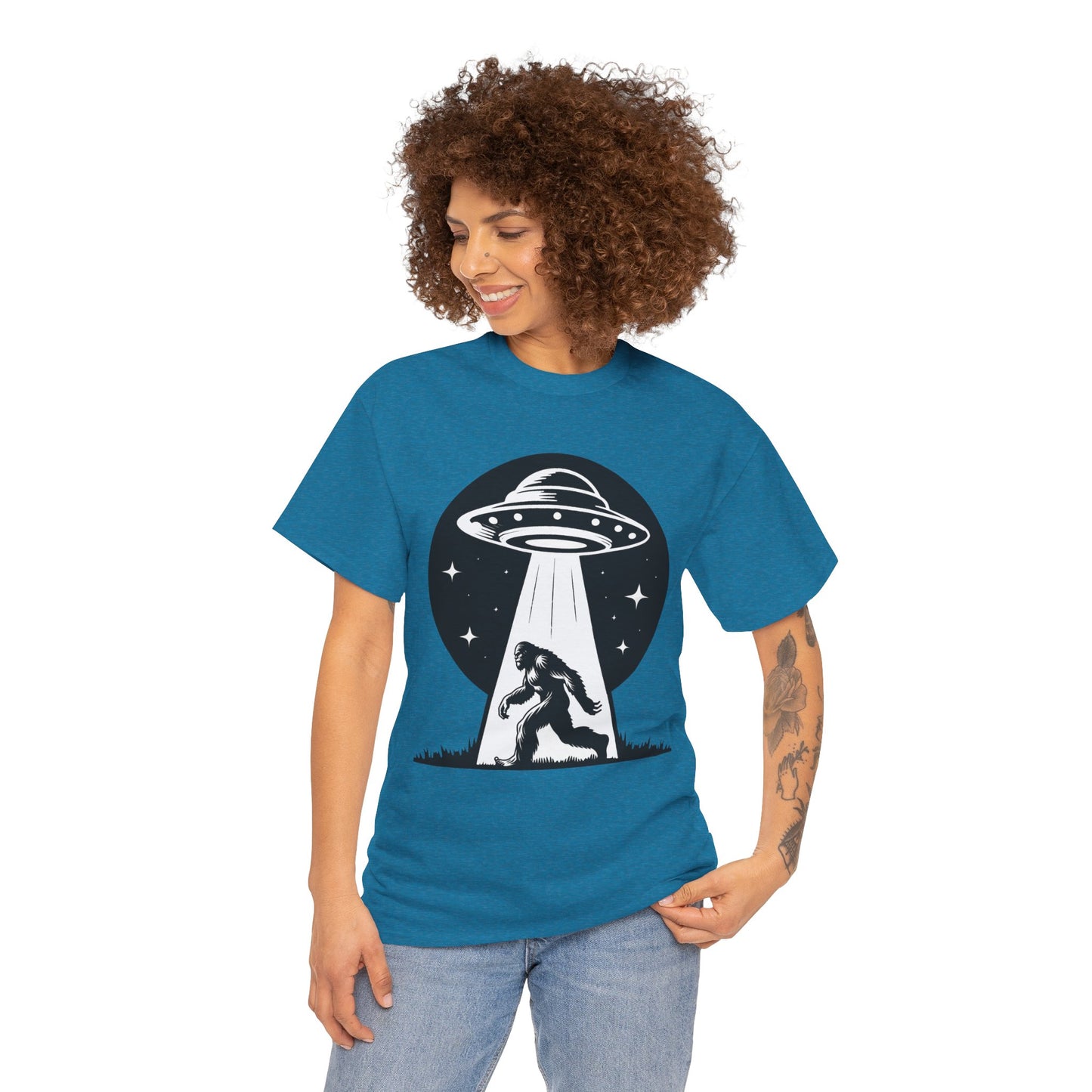 Bigfoot UFO Unisex Tee Graphic Design T-Shirt, GraphicTees, png, sublimation