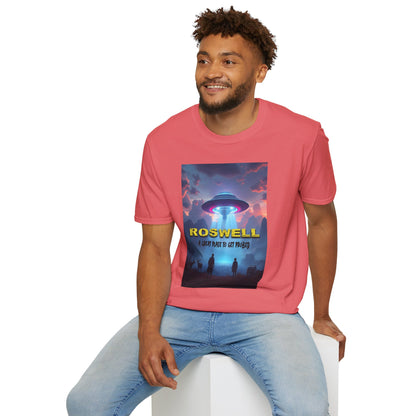 Roswell Probed Retro T-Shirt - Alien UFO Lover Gift, Sci-Fi Apparel, Extraterrestrial Tee, Unisex Softstyle Clothing, graphic design, png