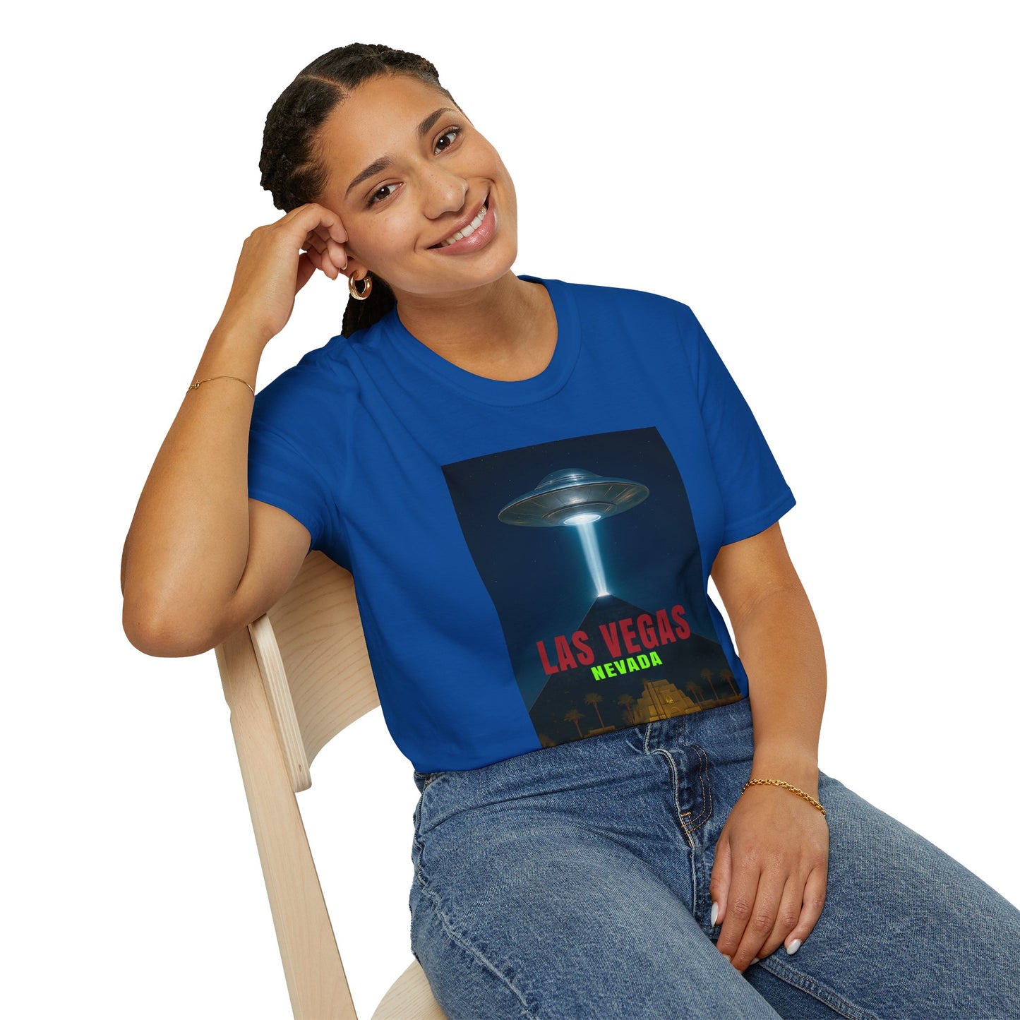Luxor UFO, Las Vegas UFO Unisex Softstyle T-Shirt - Retro Nevada Design, graphic design, t-shirts, tshirts, tees, GraphicTees, png
