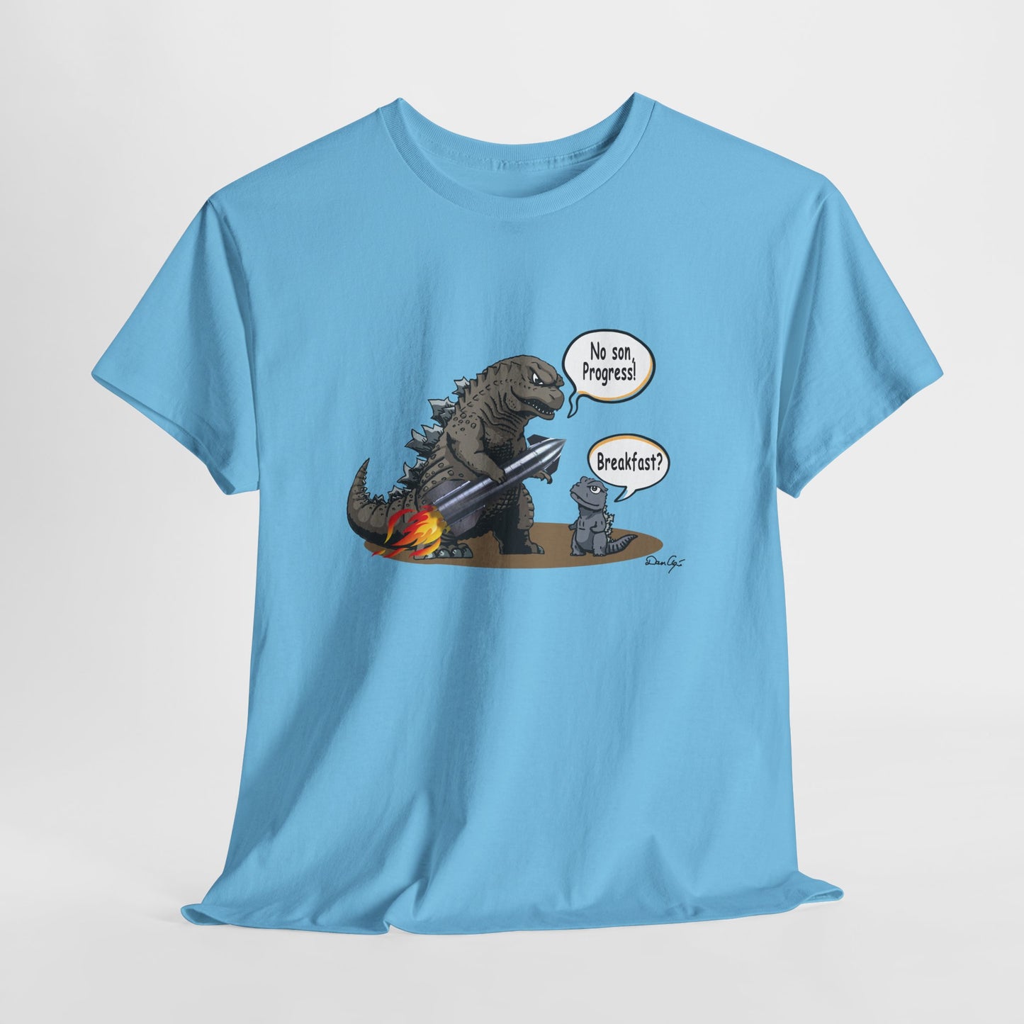 Godzilla, Son and SpaceX, Unisex Heavy Cotton Tee, print design, t-shirt, t-shirts, t-shirts, png, funny, cartoons, tee