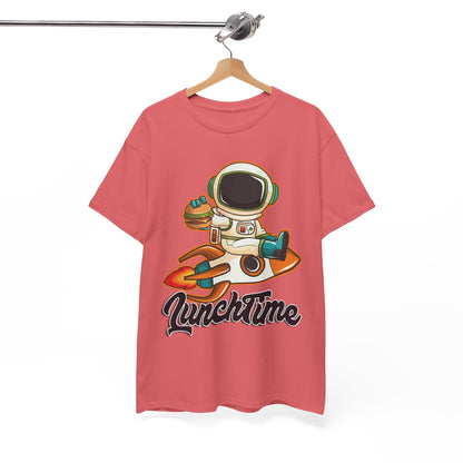 Astronaut Lunchtime Unisex Heavy Cotton Tee - Fun Graphic T-Shirt for Space Lovers, GraphicTees, png, t-shirts, tshirts
