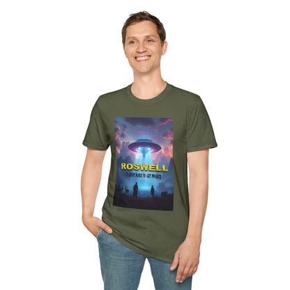 Roswell Probed Retro T-Shirt - Alien UFO Lover Gift, Sci-Fi Apparel, Extraterrestrial Tee, Unisex Softstyle Clothing, graphic design, png