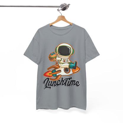 Astronaut Lunchtime Unisex Heavy Cotton Tee - Fun Graphic T-Shirt for Space Lovers, GraphicTees, png, t-shirts, tshirts