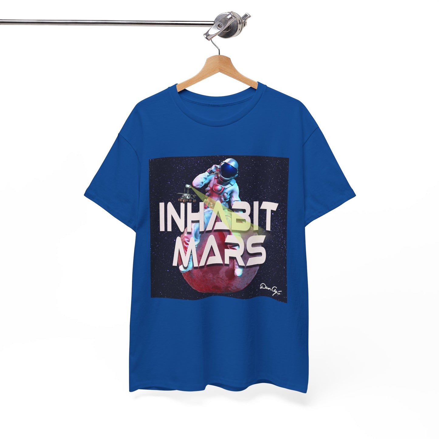 Inhabit Mars, Unisex Heavy Cotton Tee, Space, SpaceX, Universe, UFO, multiverse, graphic design, png, graphic design, t-shirts, tee