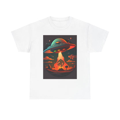 UFO, Bigfoot, Unisex Heavy Cotton Tee, graphic design, t-shirt, t-shirts, tshirts, png