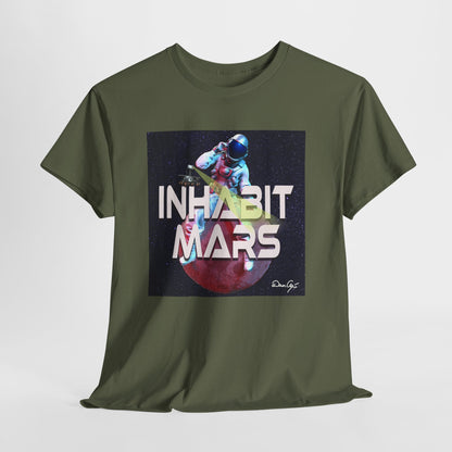 Inhabit Mars, Unisex Heavy Cotton Tee, Space, SpaceX, Universe, UFO, multiverse, graphic design, png, graphic design, t-shirts, tee