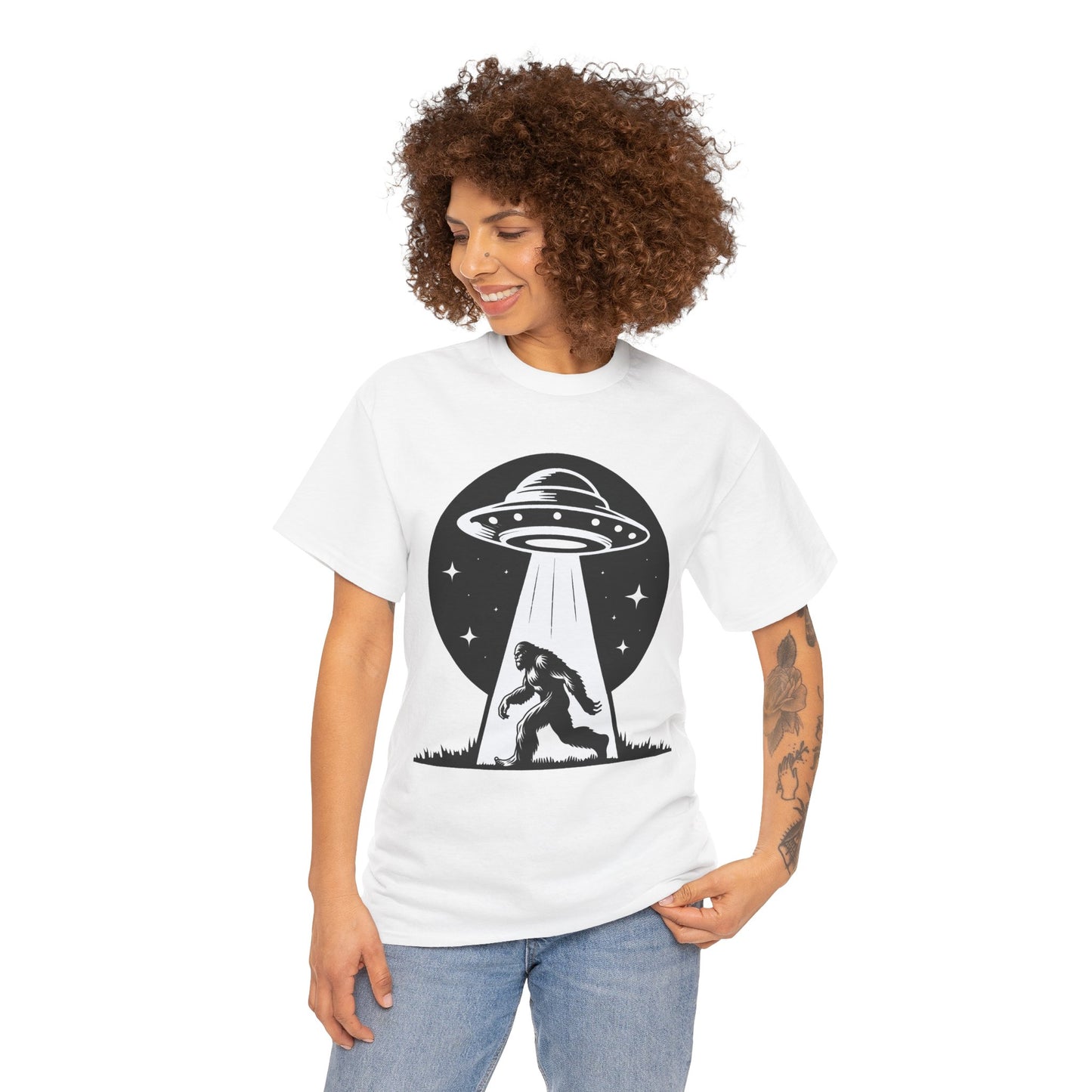 Bigfoot UFO Unisex Tee Graphic Design T-Shirt, GraphicTees, png, sublimation