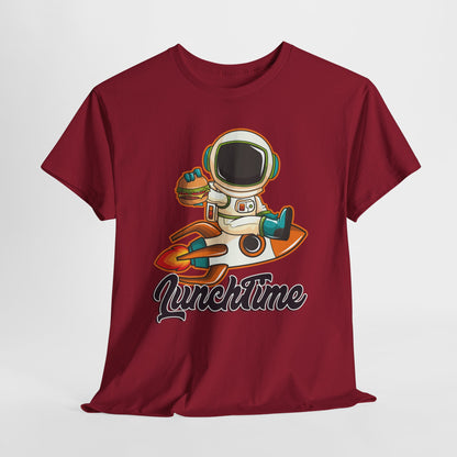 Astronaut Lunchtime Unisex Heavy Cotton Tee - Fun Graphic T-Shirt for Space Lovers, GraphicTees, png, t-shirts, tshirts